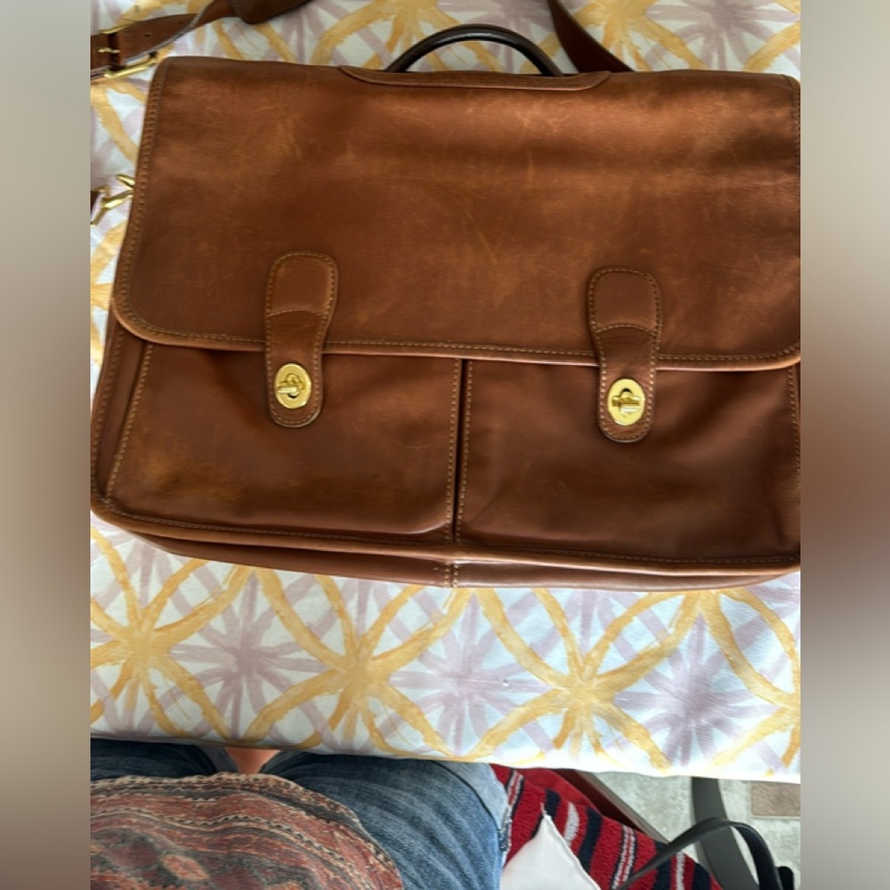 Coach Briefcase, tan colored, large briefcase